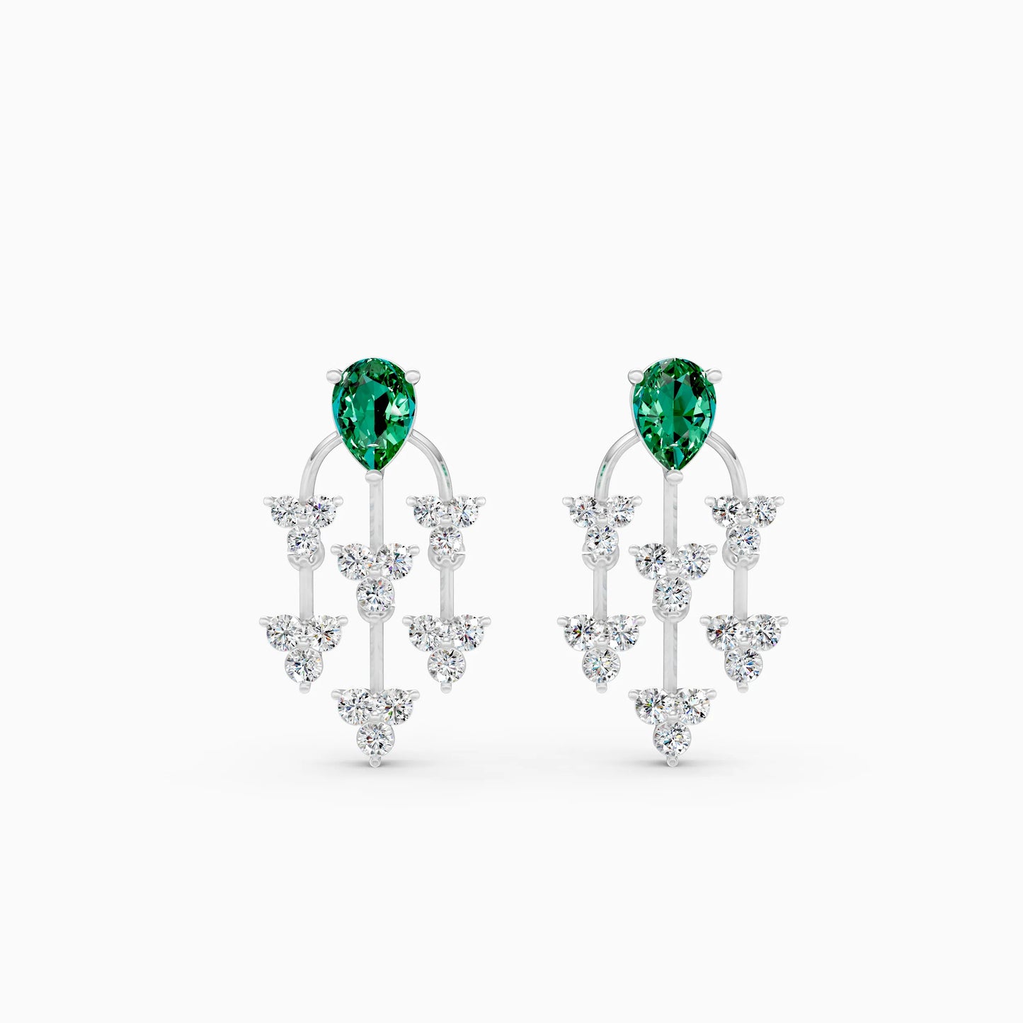 Pear Green Stone Chandelier Earrings