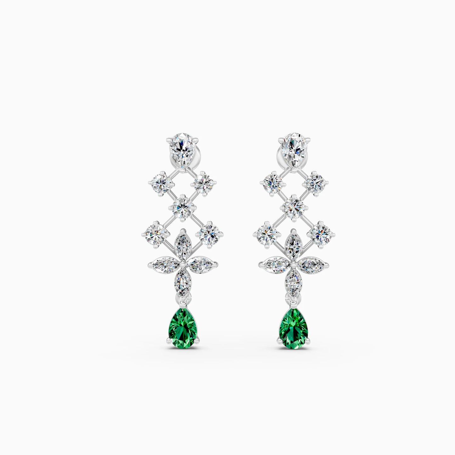 Diamond Trellis Green Stone Drops