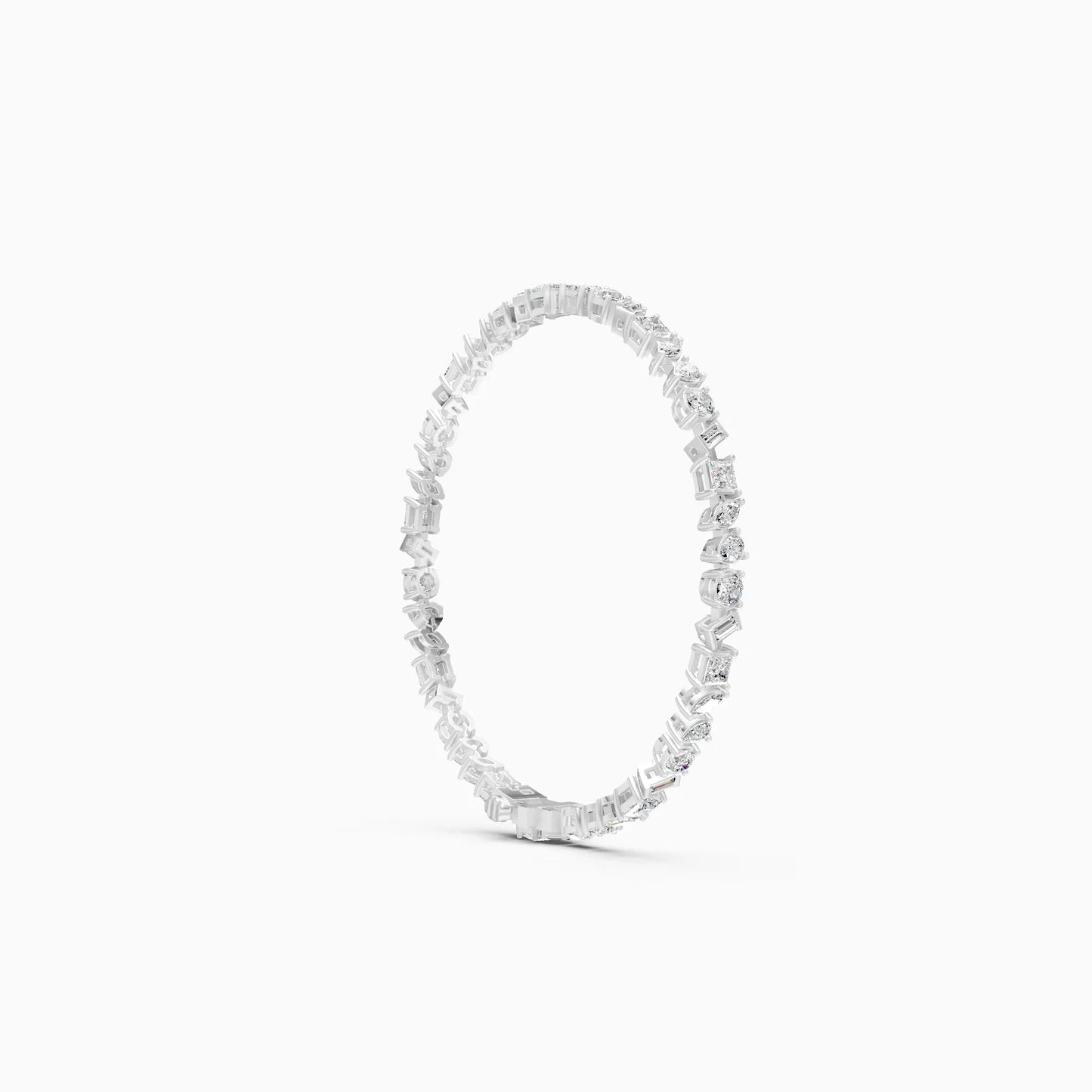 Mixed Cut Diamond Tennis Bracelet