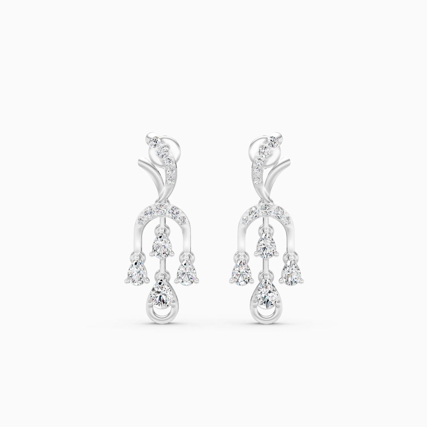 Pear Green Stone Fan Drop Earrings