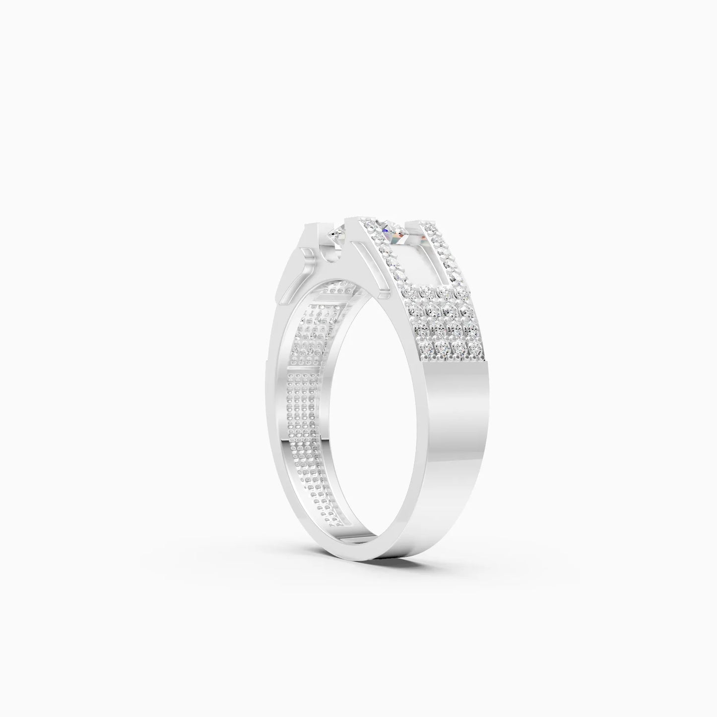 Two-Tone Geometric Band Ring