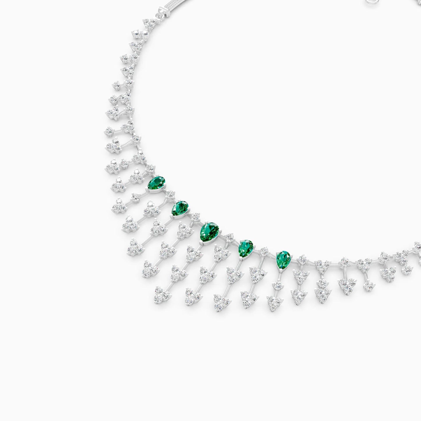 Pear Green Stone Fringe Necklace
