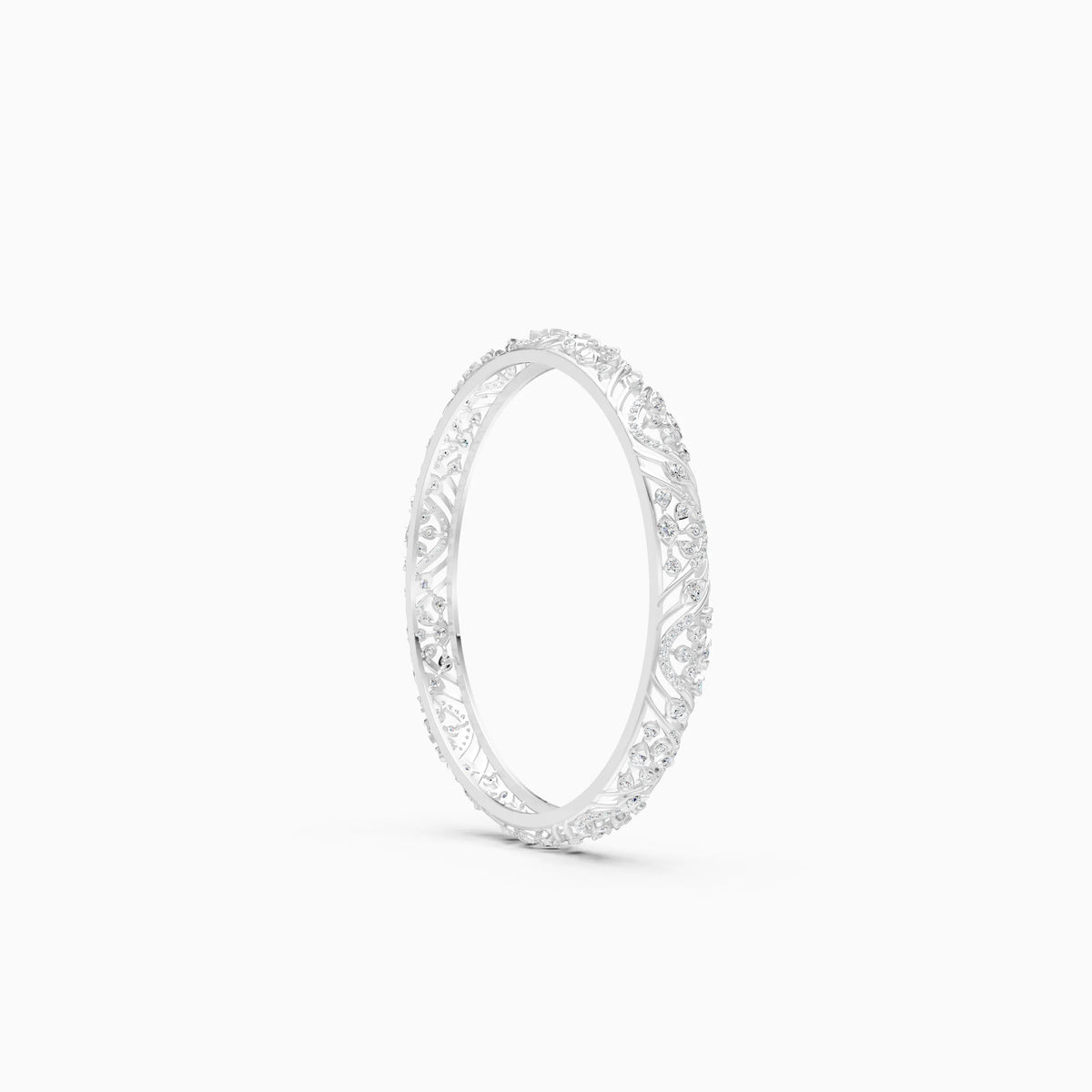 Round Diamond Floral Bangle