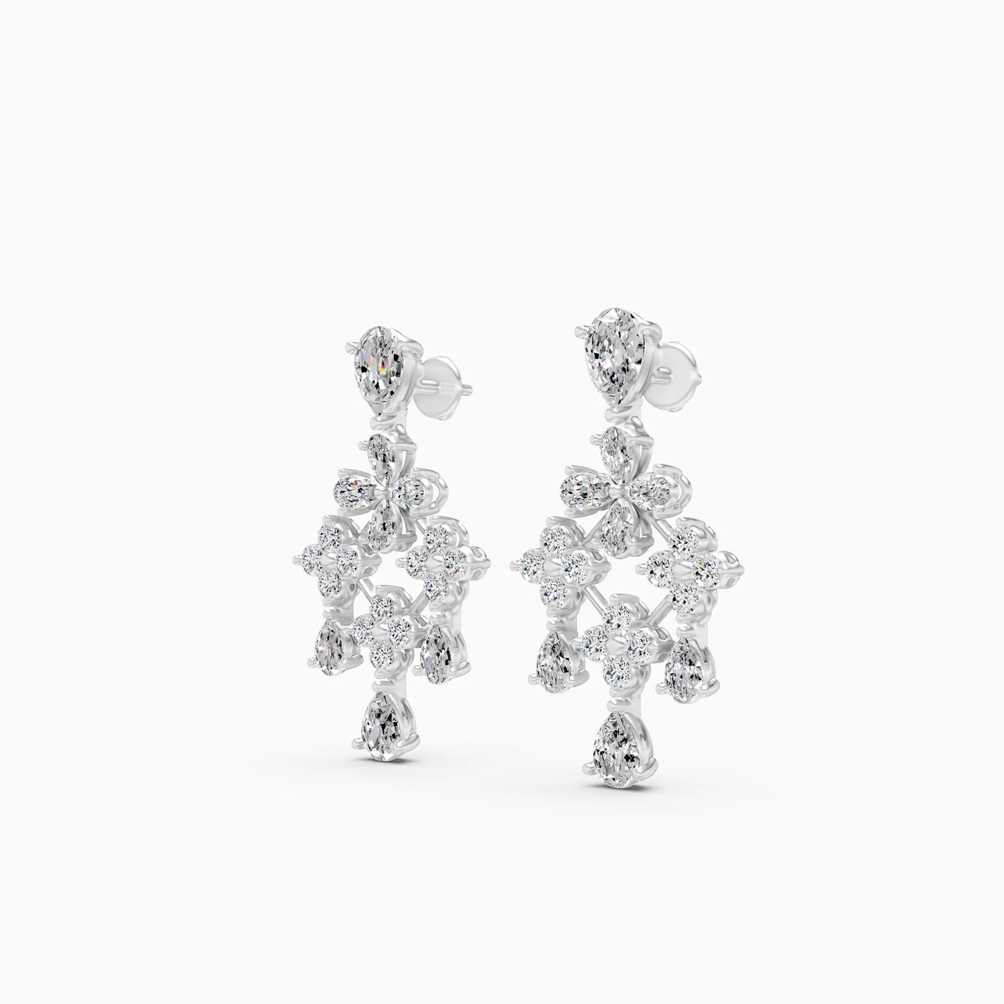 Diamond Chandelier Cluster Earrings