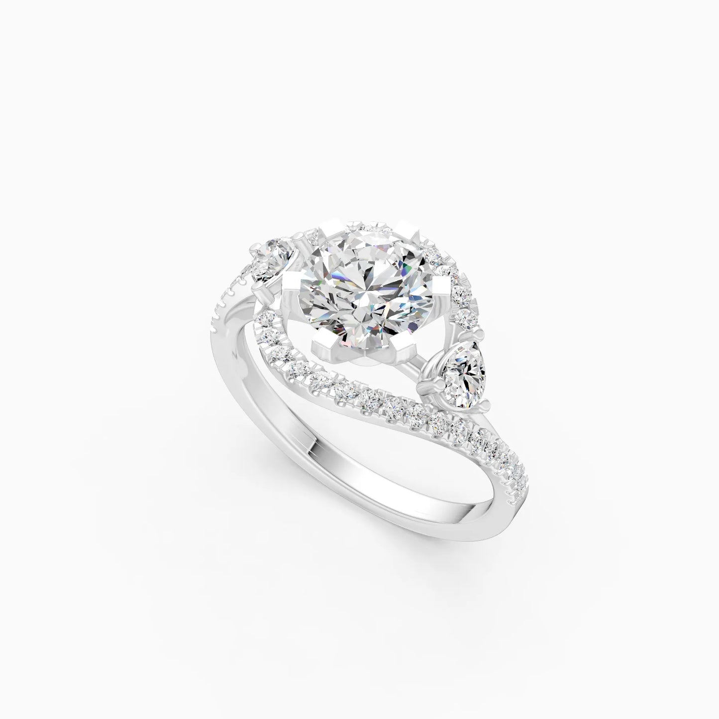 Round Diamond Swirl Ring