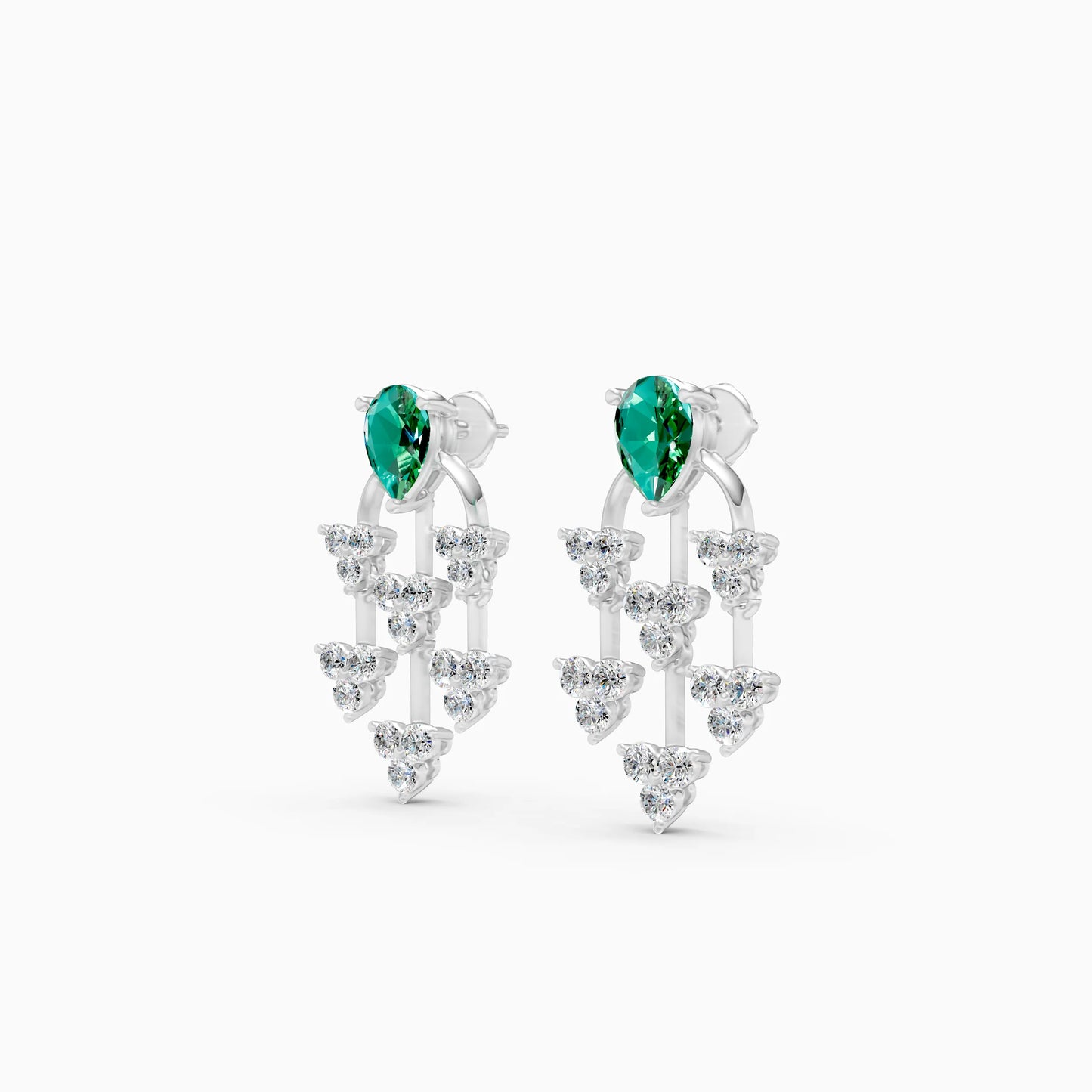 Pear Green Stone Chandelier Earrings