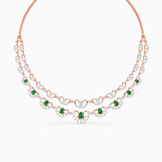 Pear Green Stone Scallop Necklace