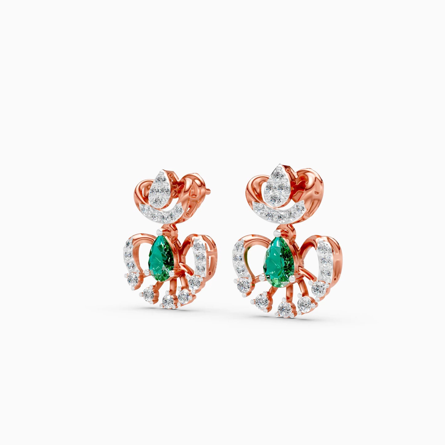 Pear Green Stone Fan Drop Earrings