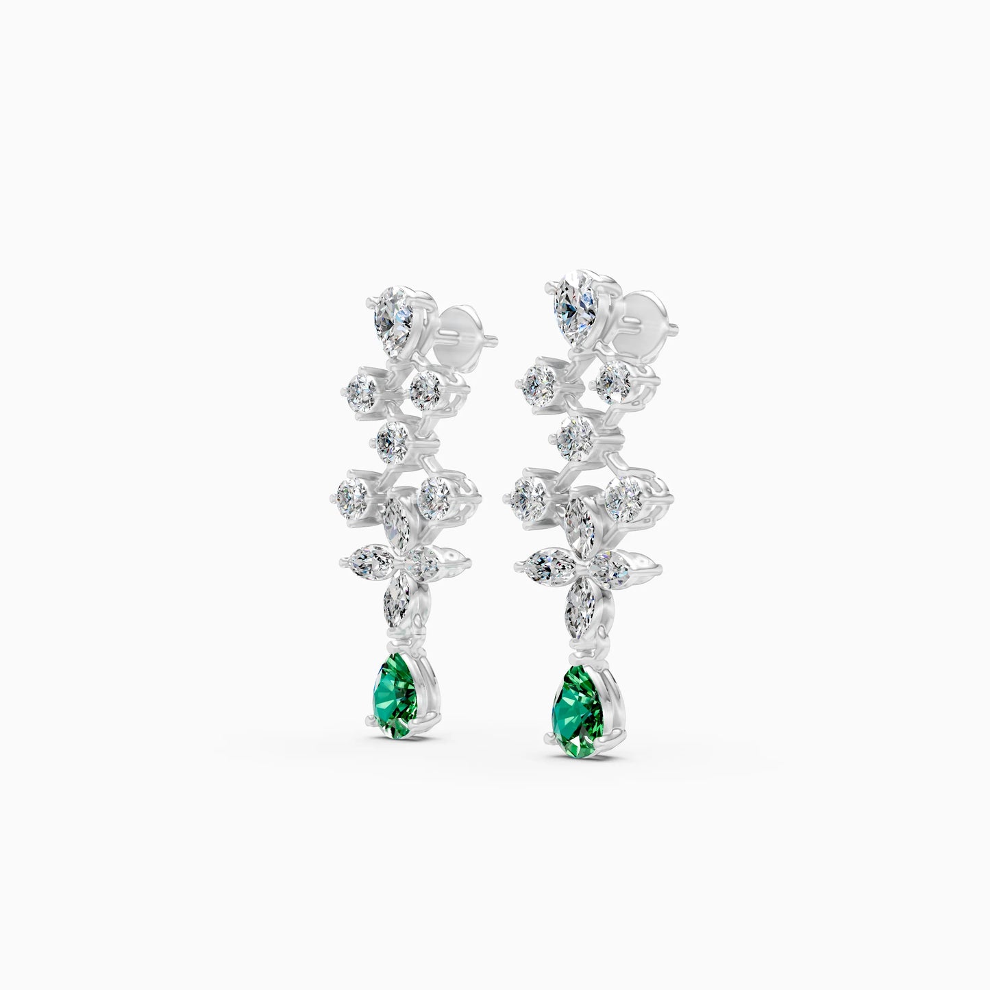 Diamond Trellis Green Stone Drops