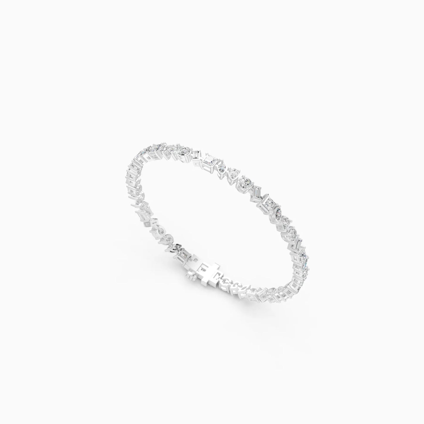 Mixed Cut Diamond Tennis Bracelet
