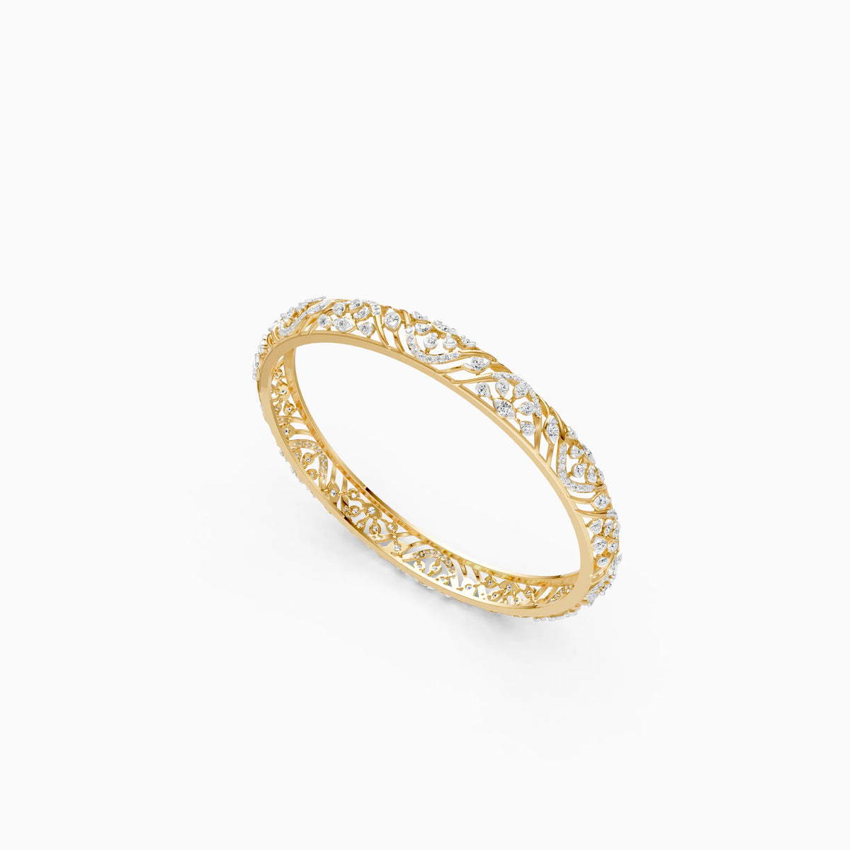 Round Diamond Floral Bangle