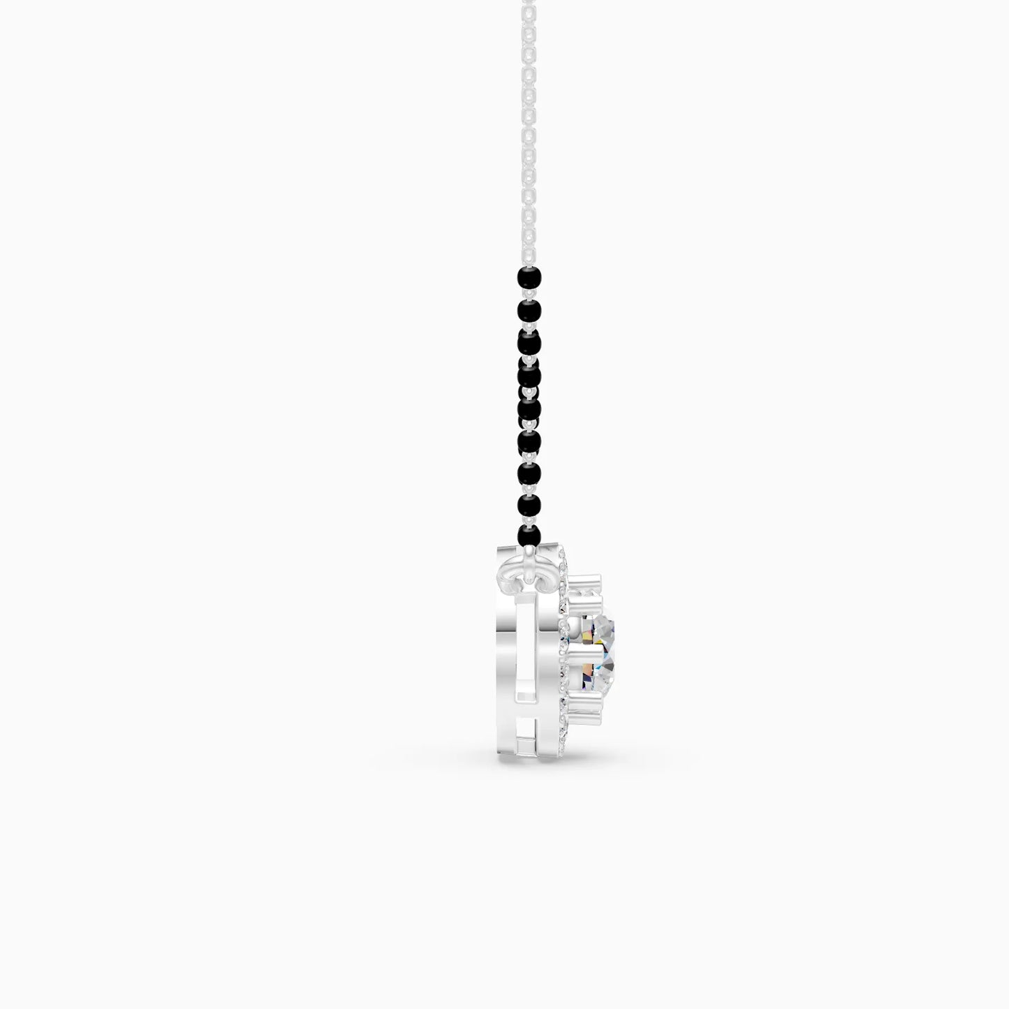 Round Halo Mangalsutra Pendant