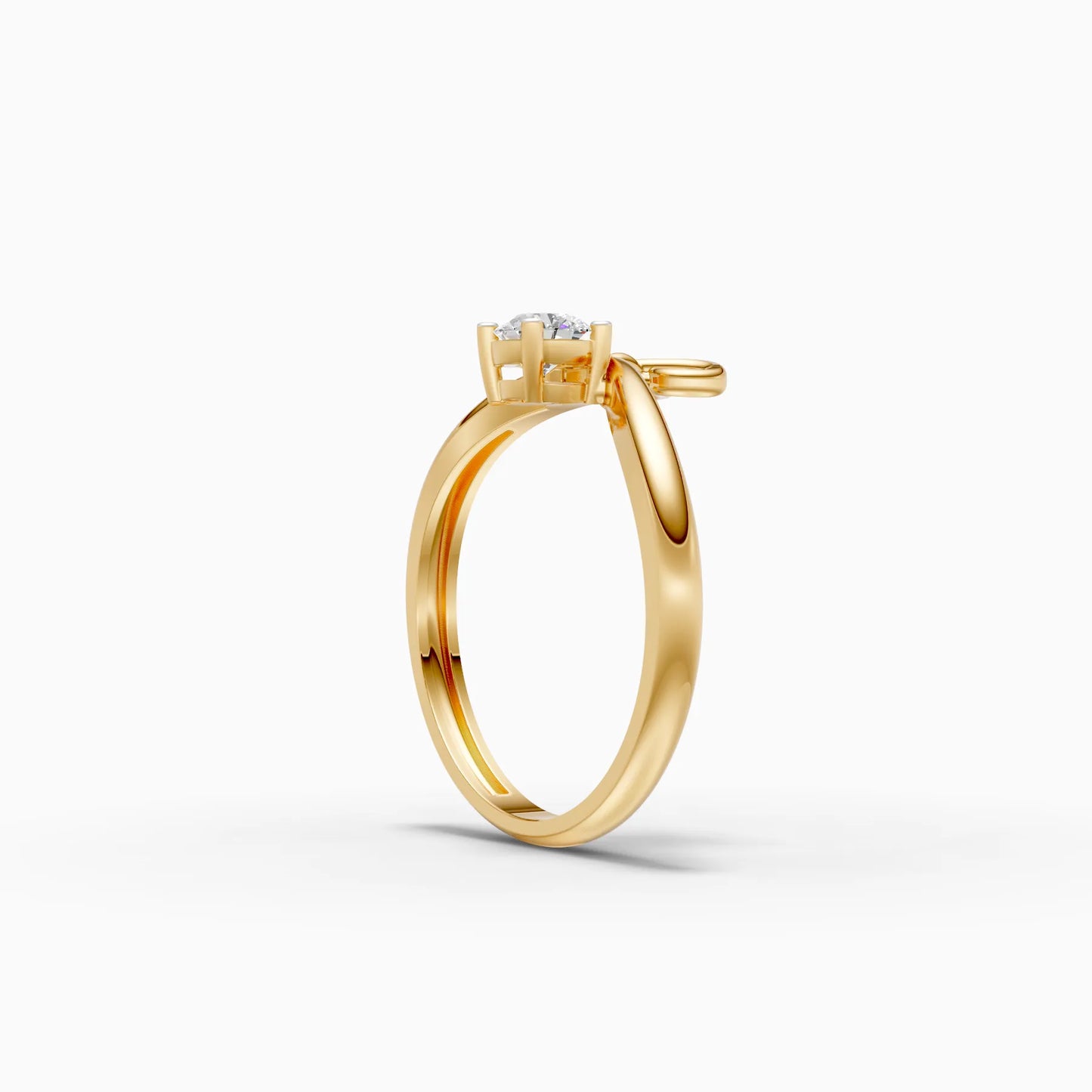 Diamond Solitaire Infinity Charm Ring