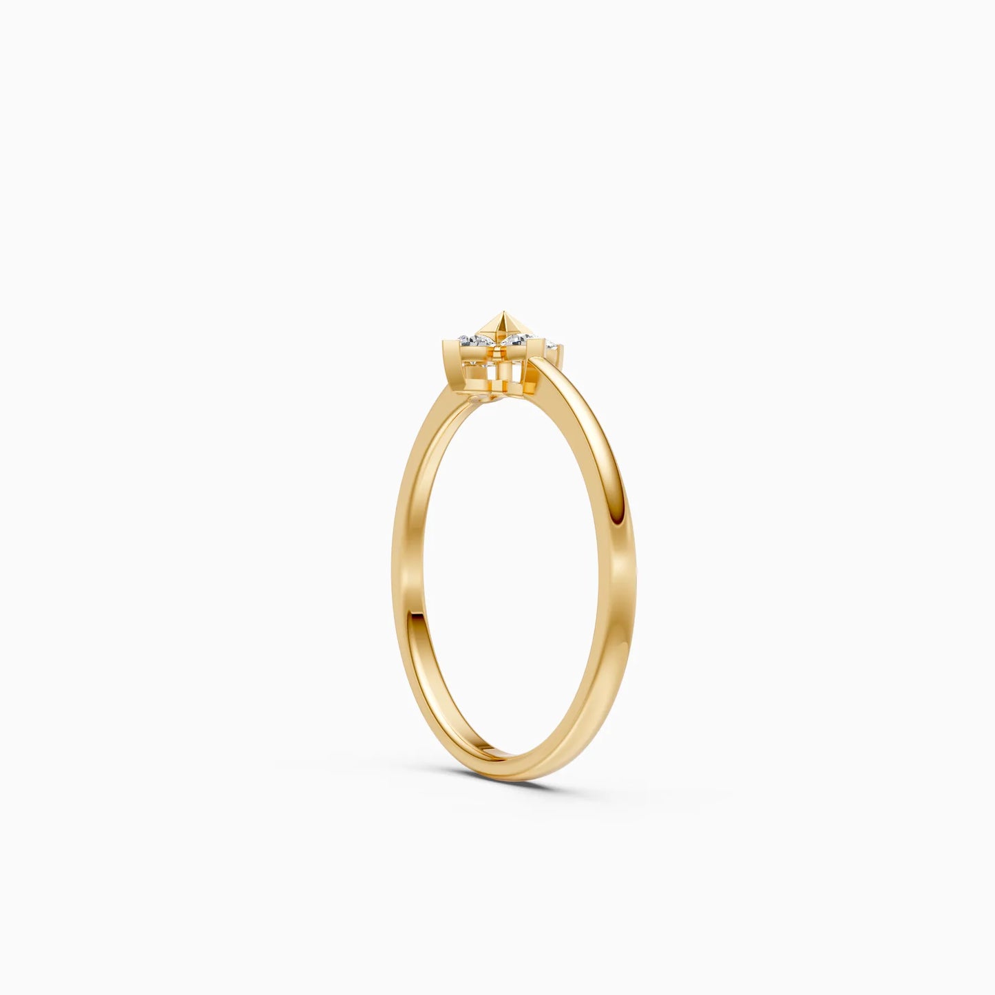 Floral Cluster Accent Ring with Round Diamond Petals