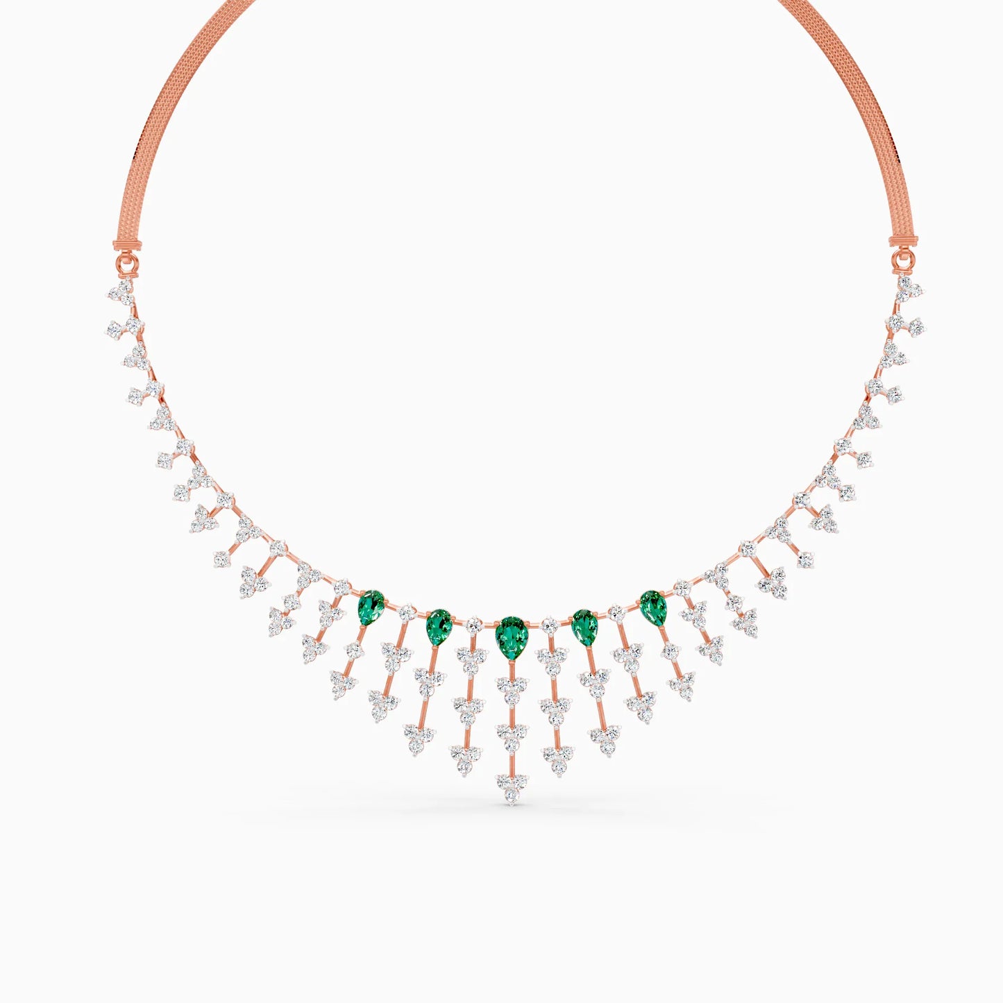 Pear Green Stone Fringe Necklace
