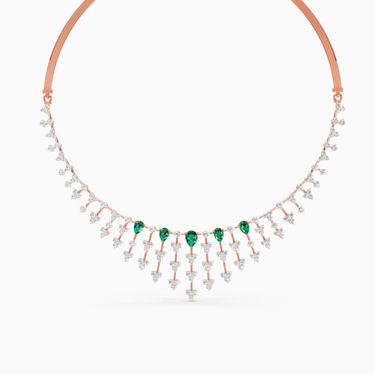 Pear Green Stone Fringe Necklace