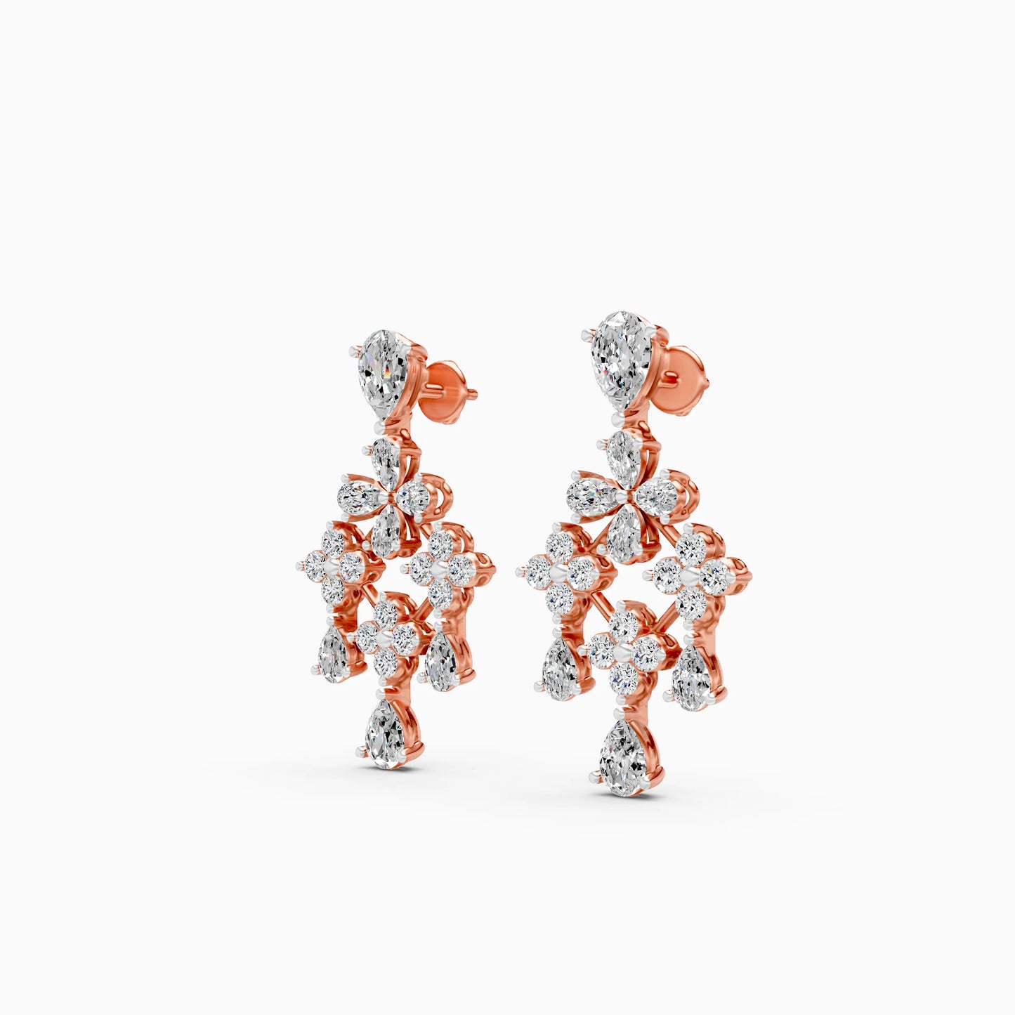 Diamond Chandelier Cluster Earrings