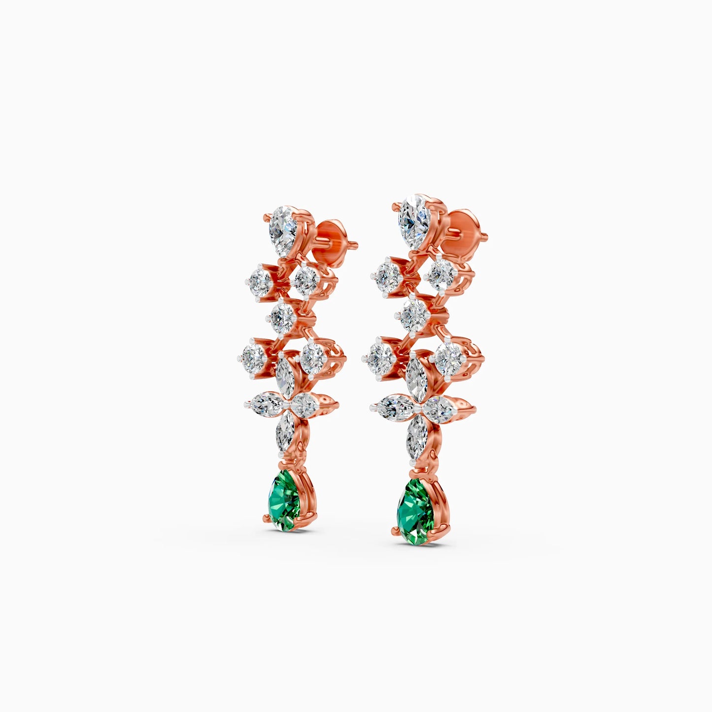 Diamond Trellis Green Stone Drops