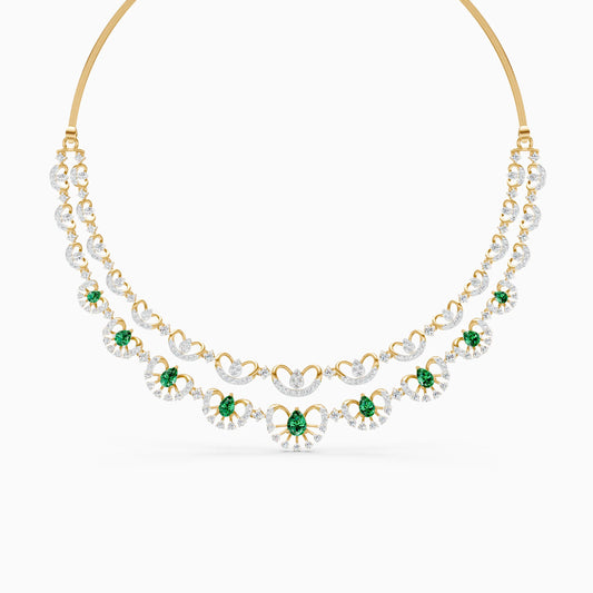 Pear Green Stone Scallop Necklace