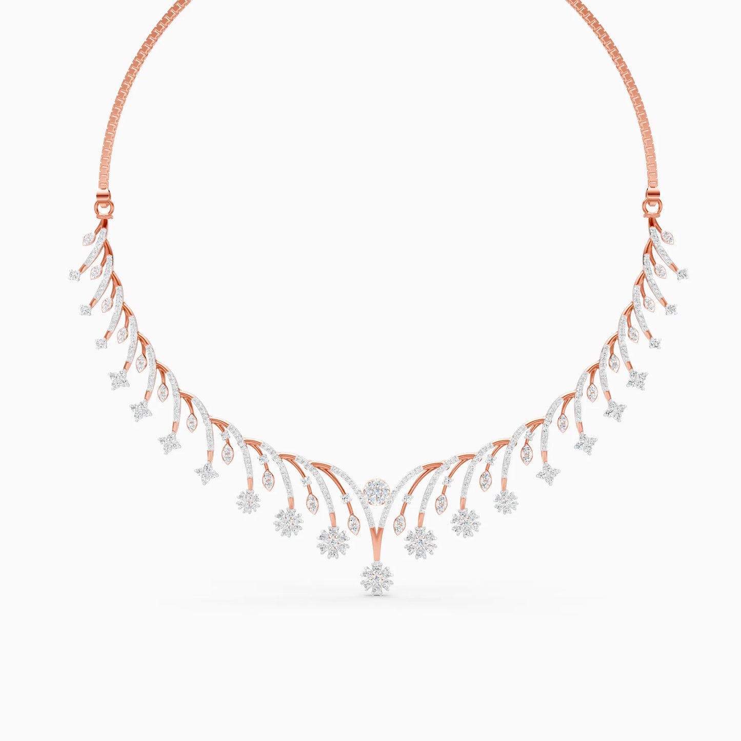 Sunburst Diamond Fringe Necklace