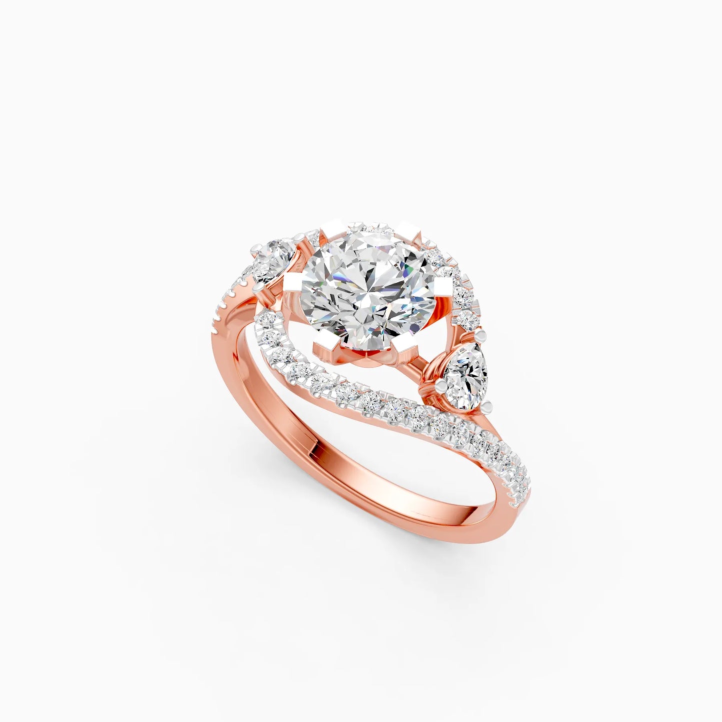 Round Diamond Swirl Ring