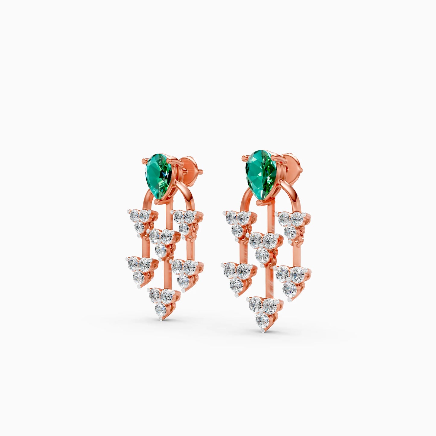 Pear Green Stone Chandelier Earrings