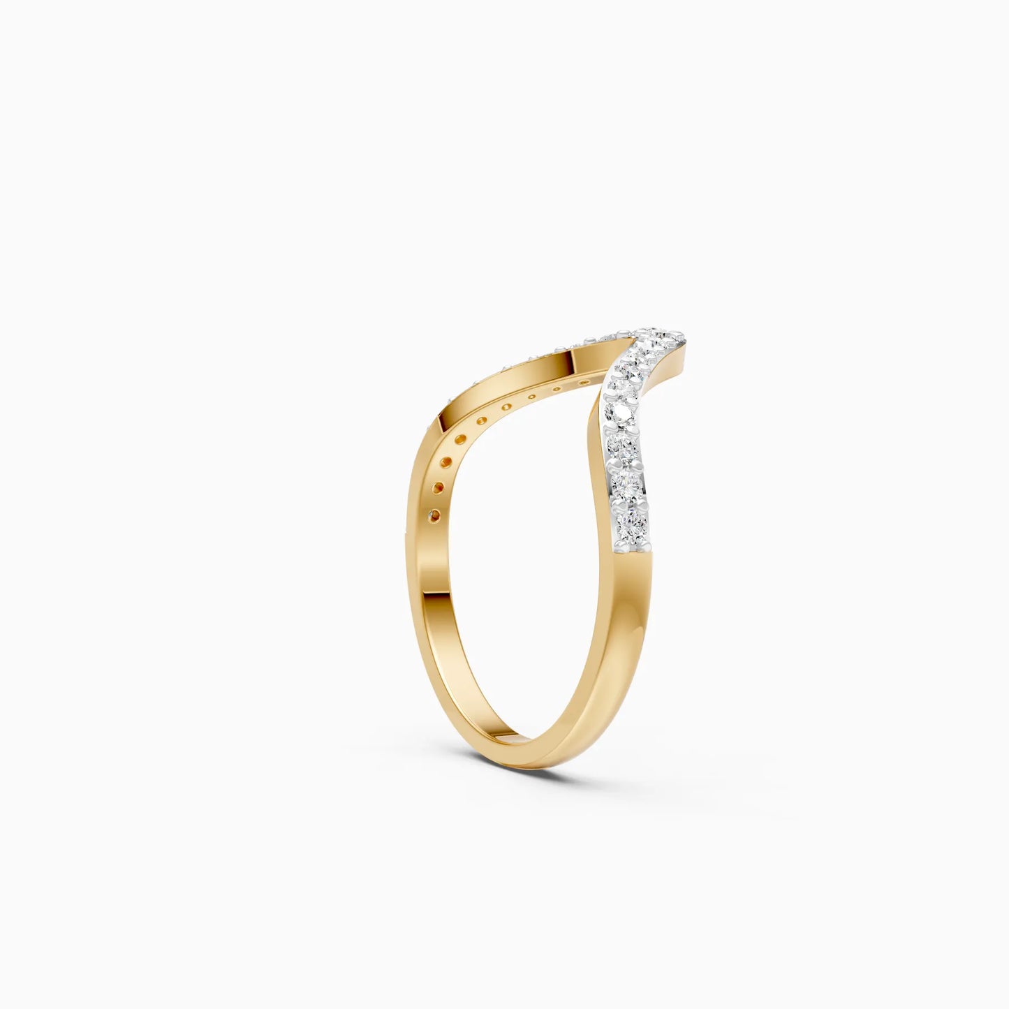 Round Diamond Wishbone Ring