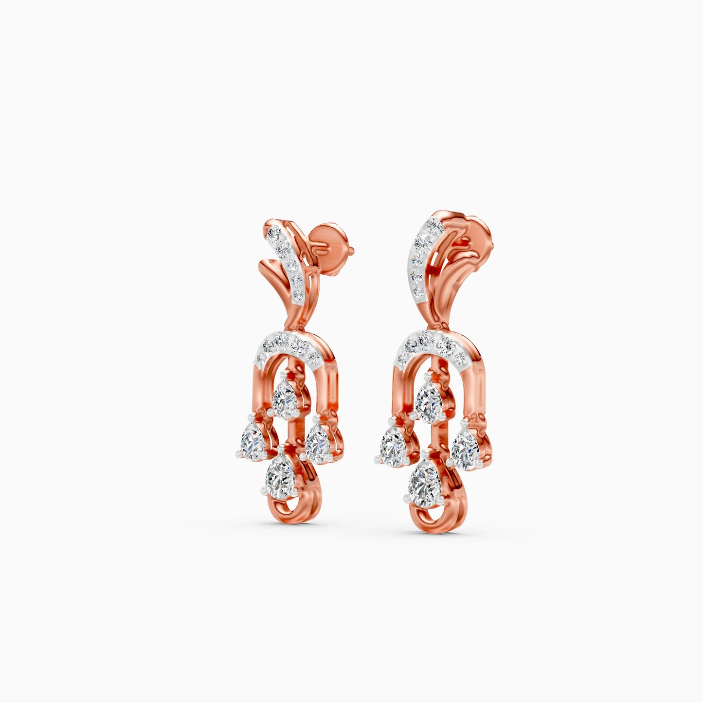 Pear Green Stone Fan Drop Earrings