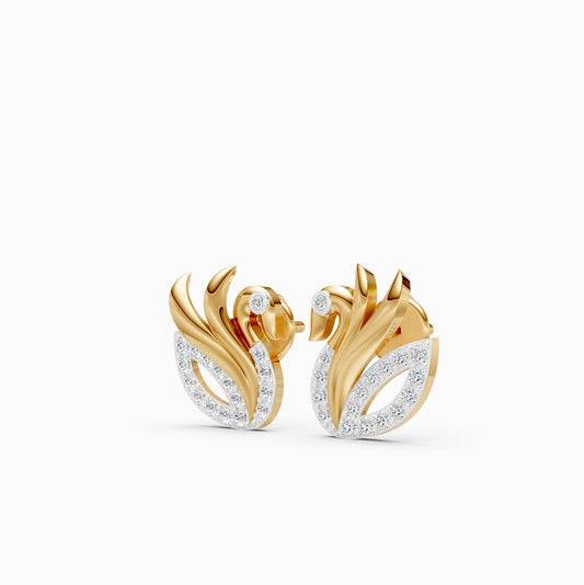 Graceful Swan Stud Earrings