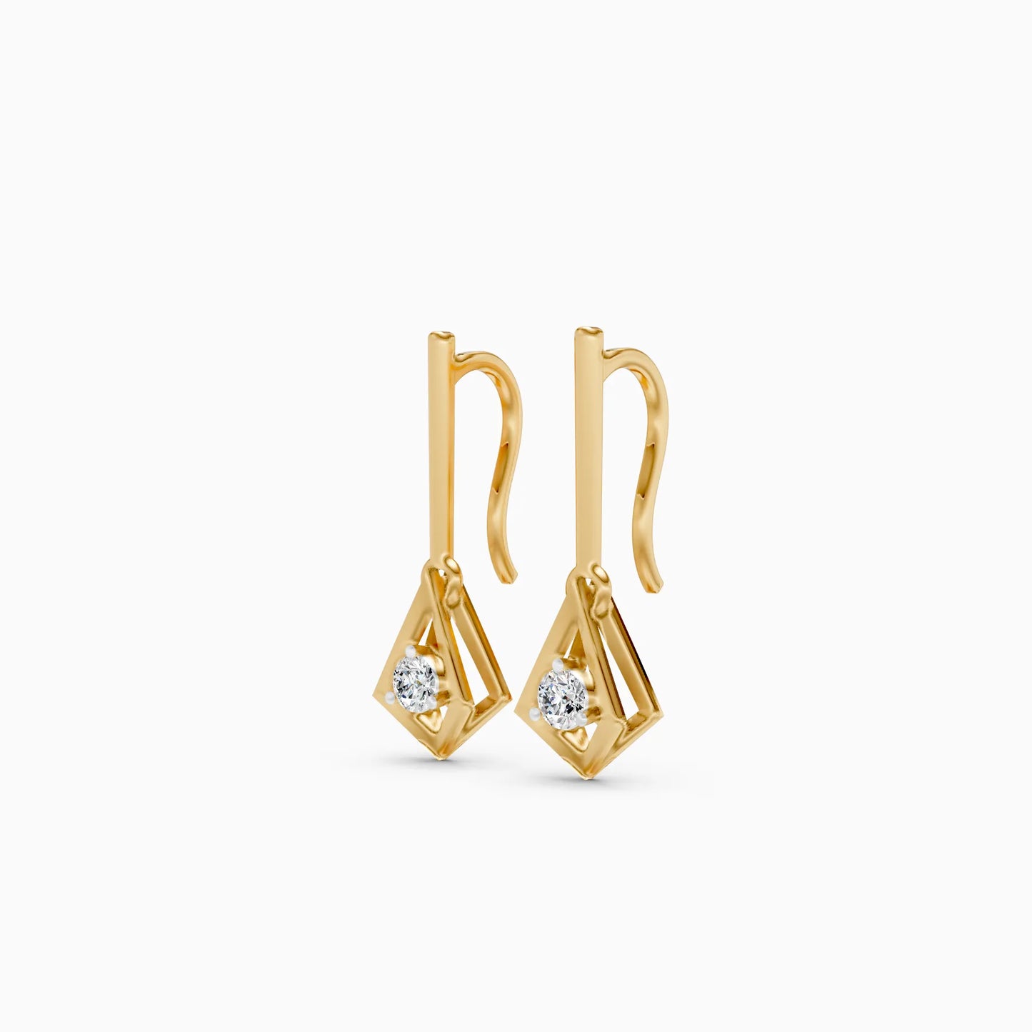 Geometric Diamond Drop Earrings