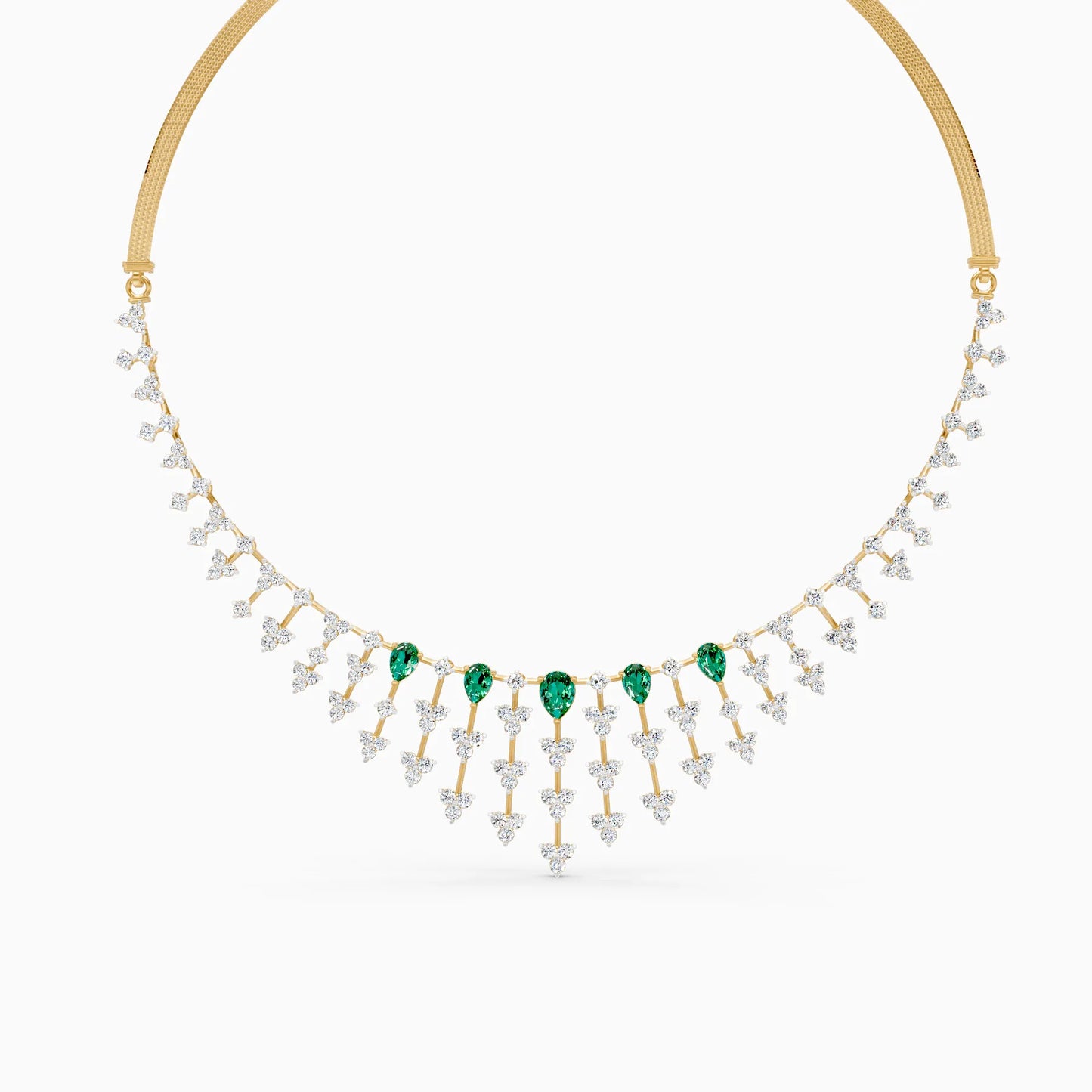Pear Green Stone Fringe Necklace