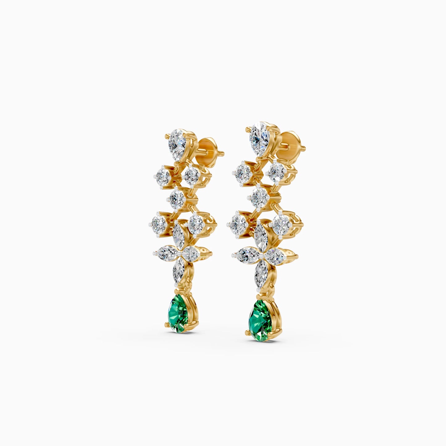Diamond Trellis Green Stone Drops