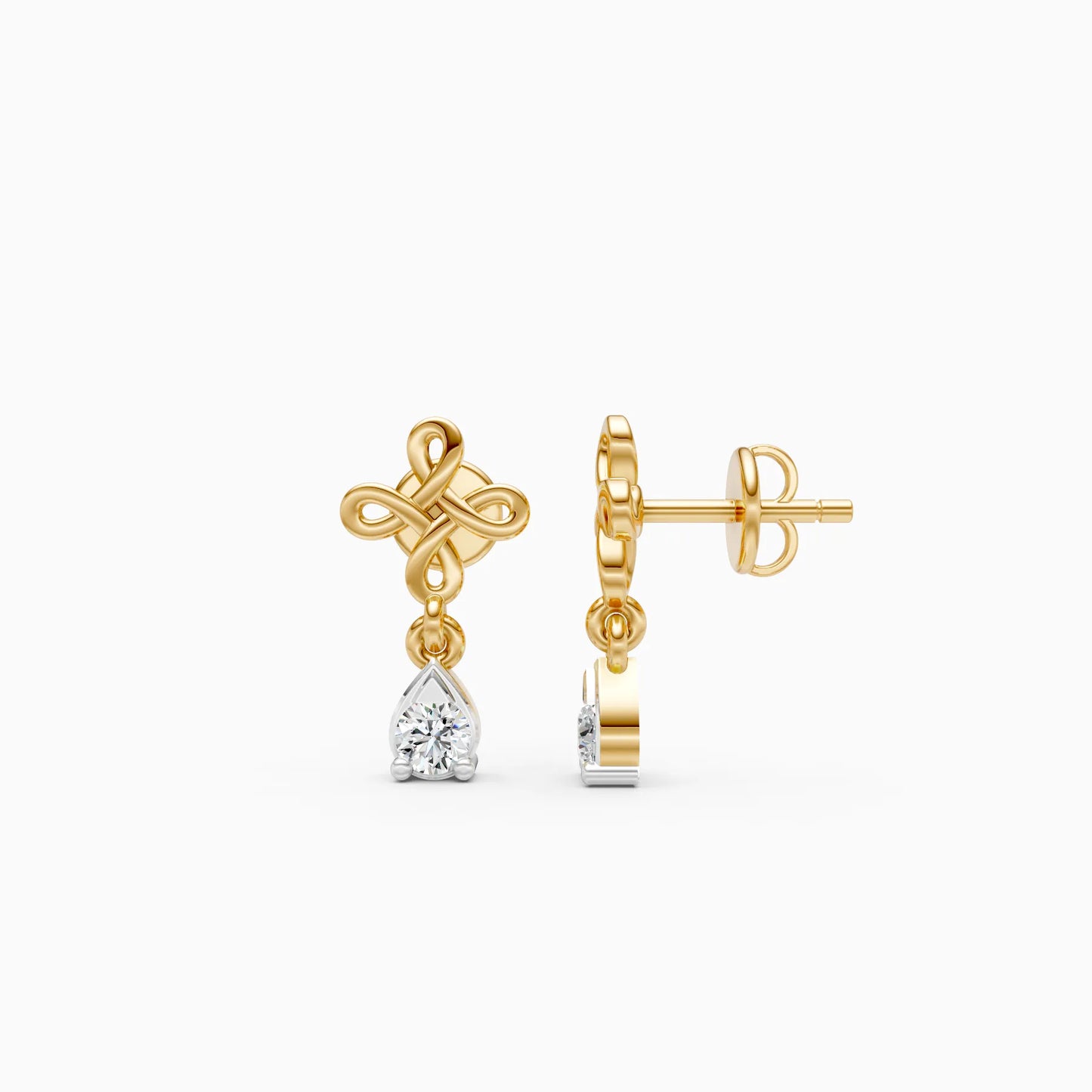 Celtic Knot Pear Drop Earrings