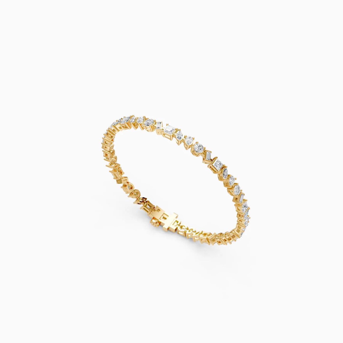 Mixed Cut Diamond Tennis Bracelet