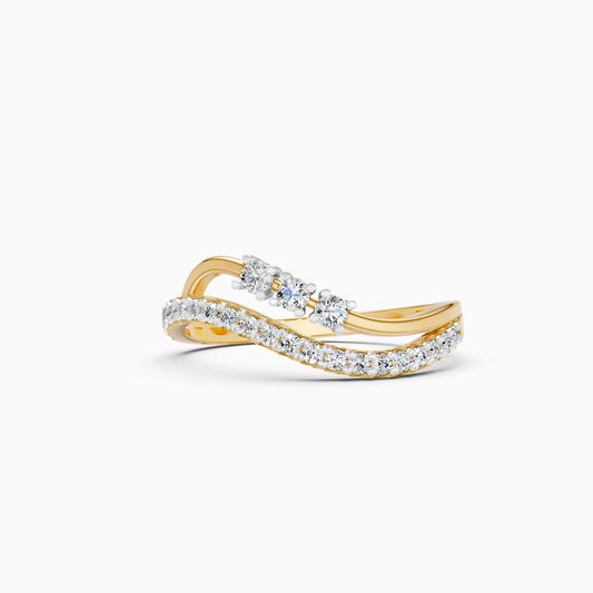 Double Row Ring with Centre Diamond Trio