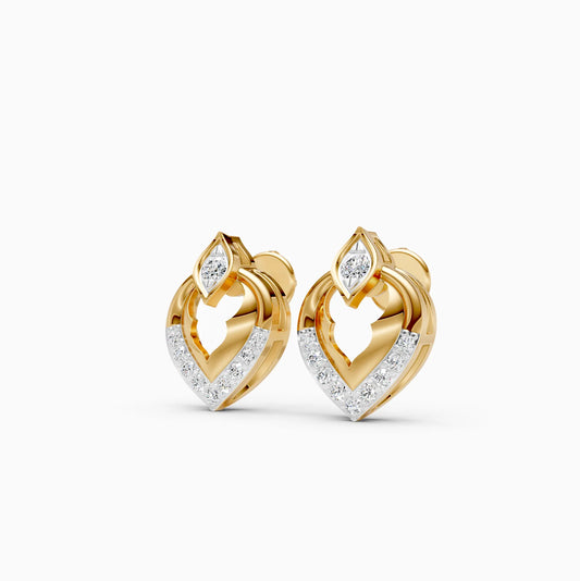 Flame Petal Diamond Stud Earrings
