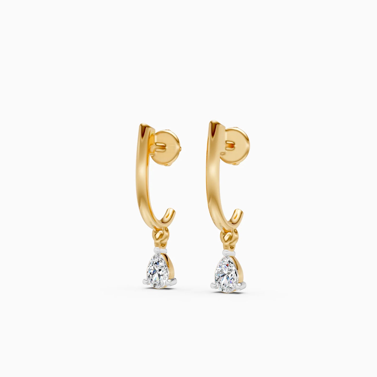 Pear Drop Hoop Earrings