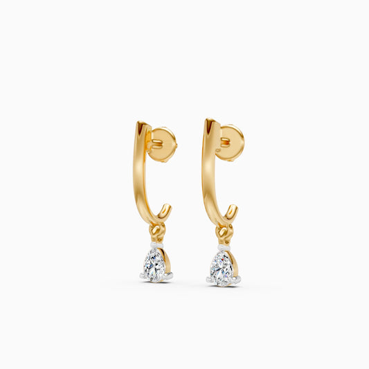 Pear Drop Hoop Earrings