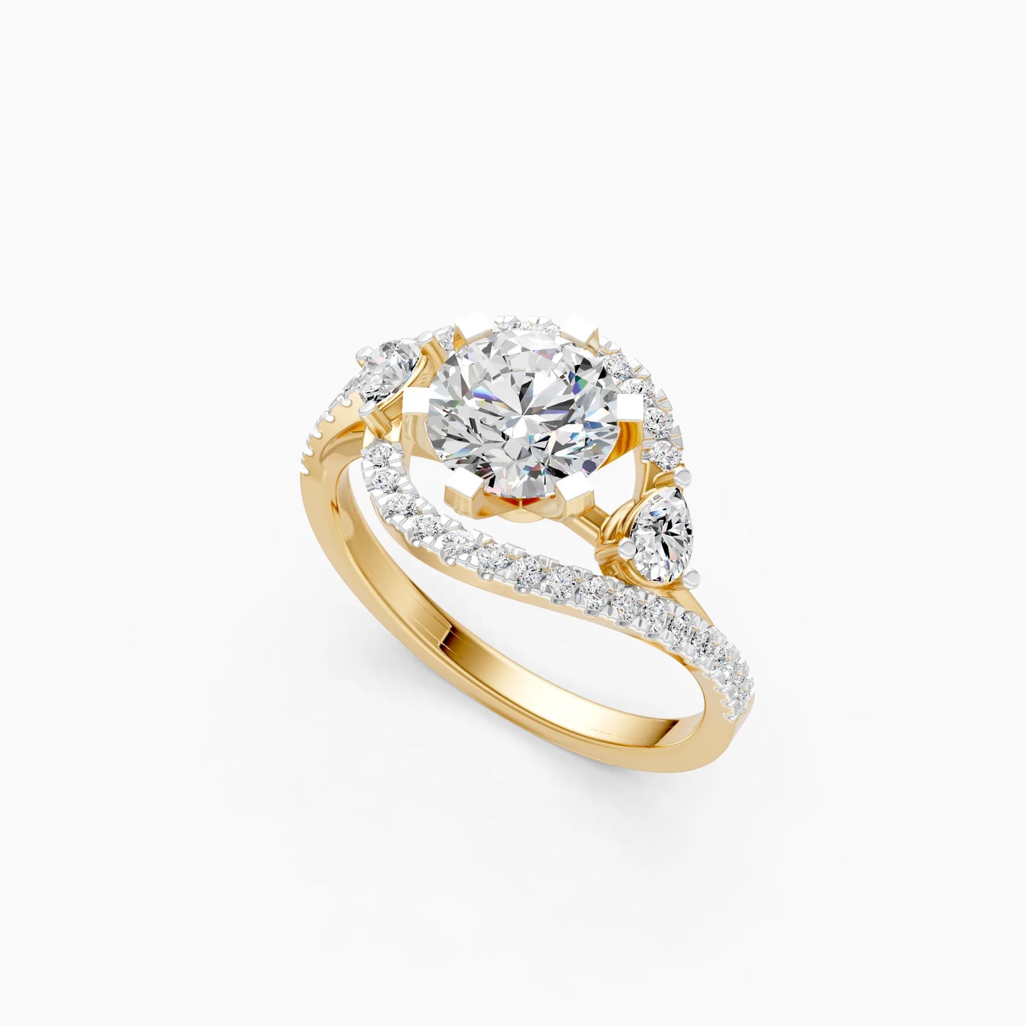 Round Diamond Swirl Ring