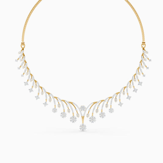 Sunburst Diamond Fringe Necklace