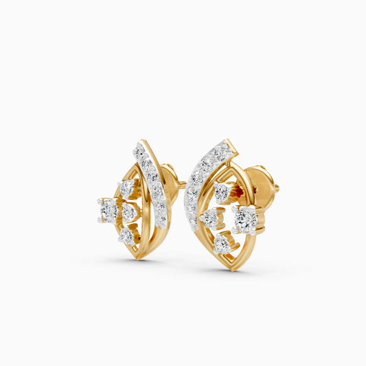 Marquise Frame Multi-Diamond Stud Earrings