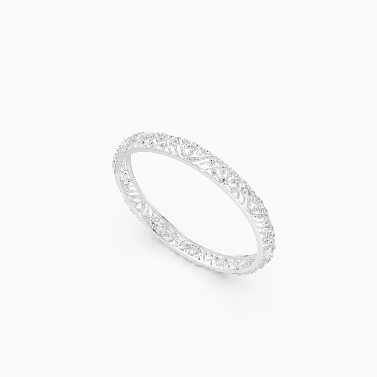 Round Diamond Floral Bangle
