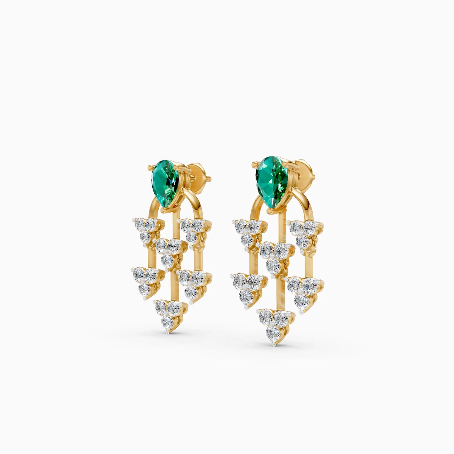 Pear Green Stone Chandelier Earrings