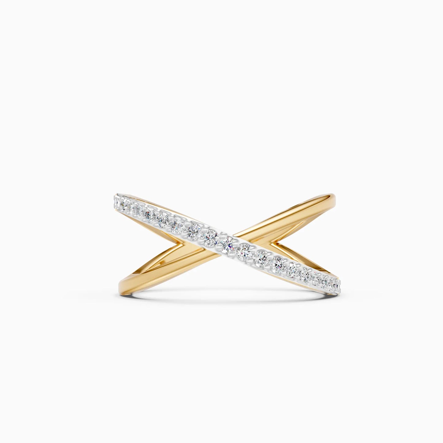 Criss Cross Diamond X Ring