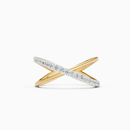 Criss Cross Diamond X Ring