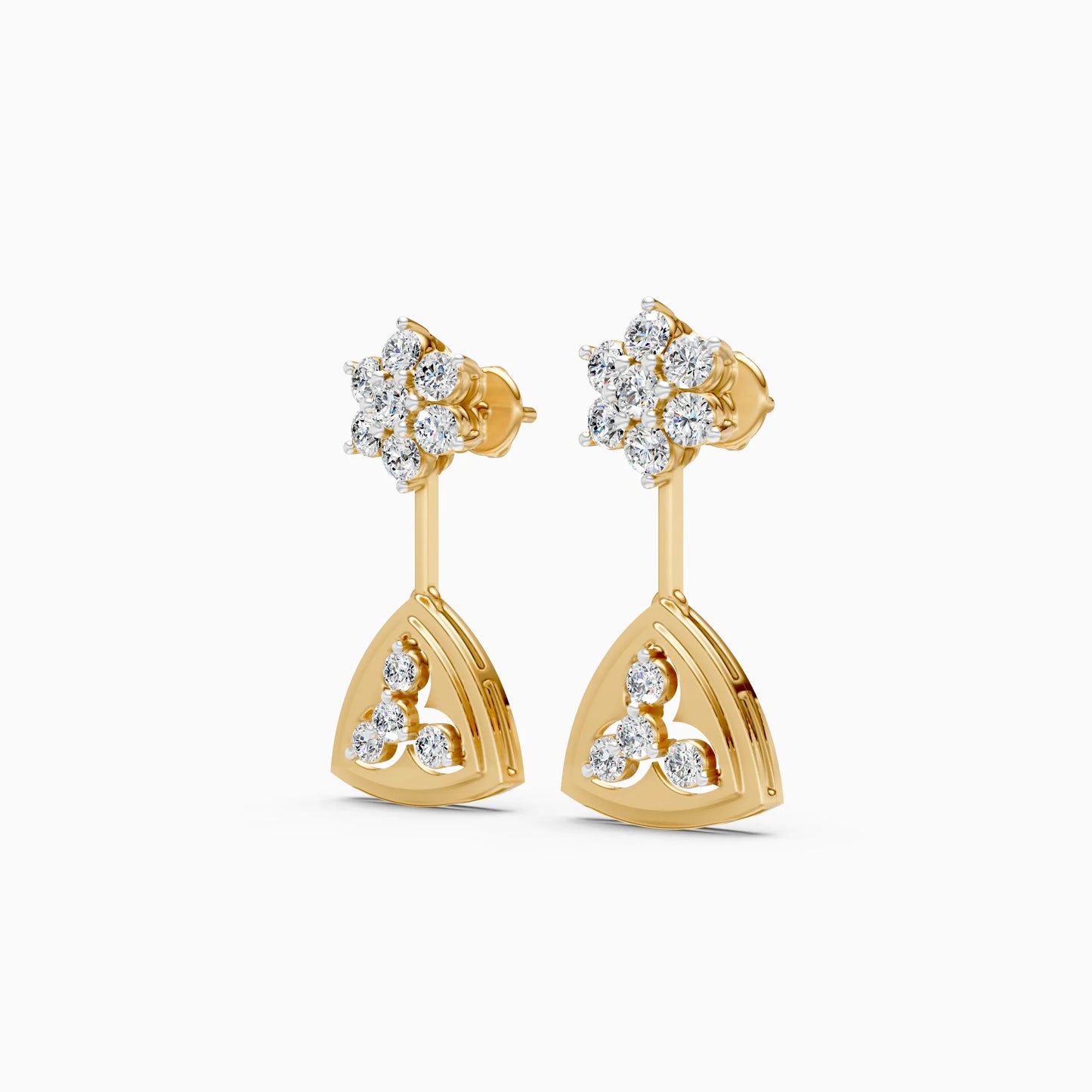 Floral Trillion Diamond Drops