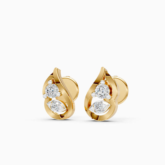 Twist Duo Diamond Stud Earrings