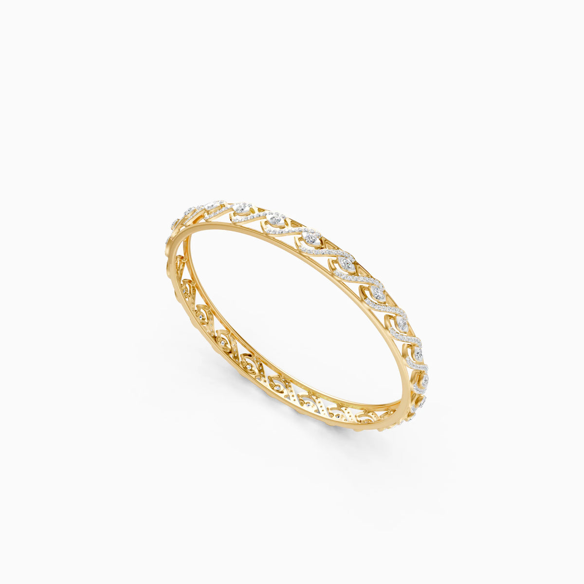 Graceful Blend Wave Bangle