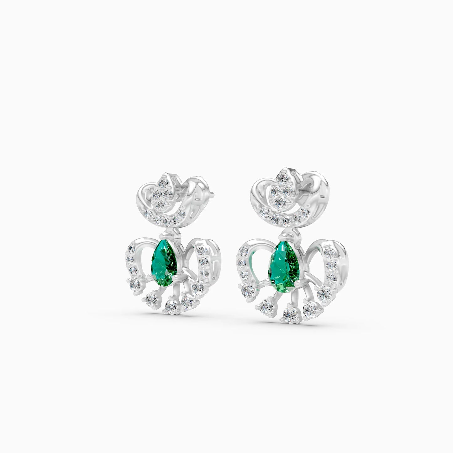 Pear Green Stone Fan Drop Earrings