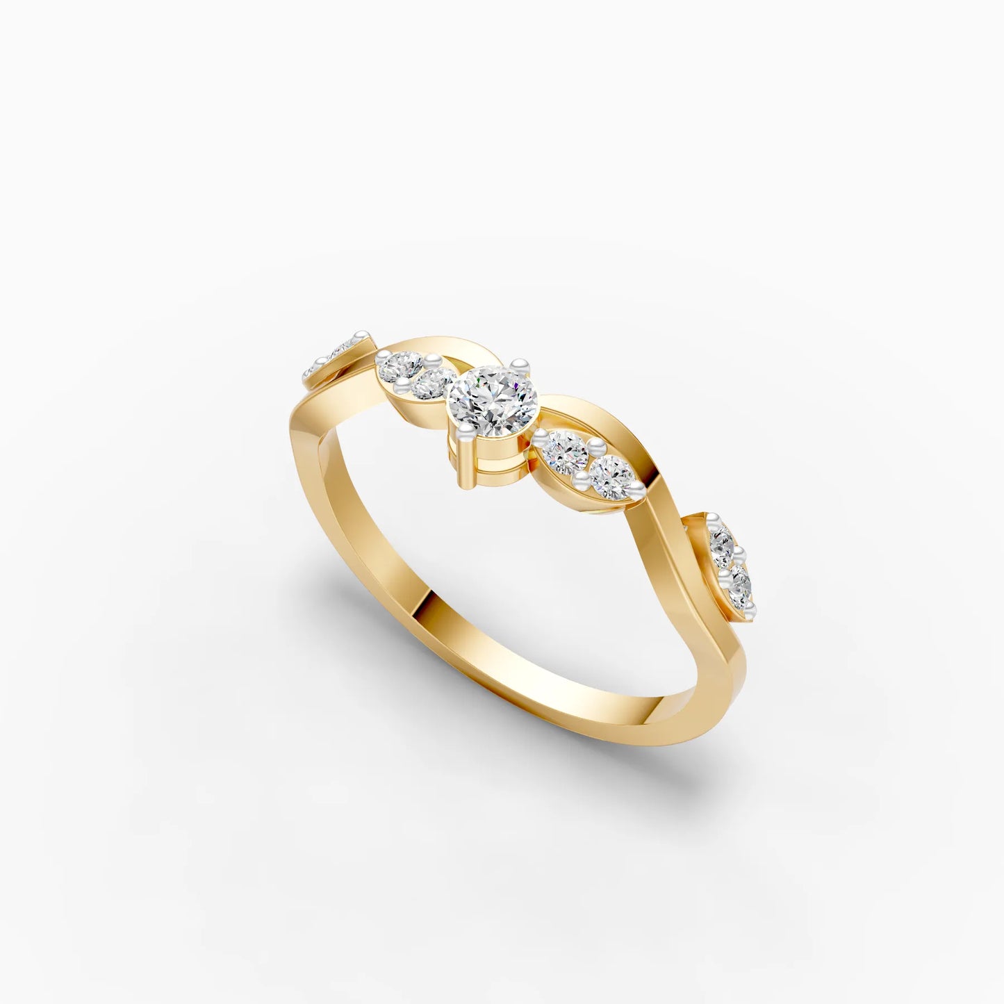 Marquise Vine Diamond Station Ring